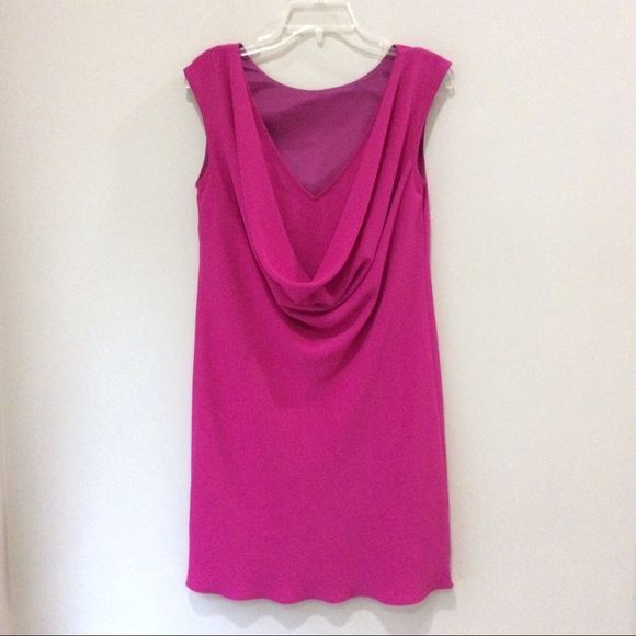 Trina Turk Magenta Sheath Dress Horizon Sz 2 New Sleeveless Shawl Back Detail - Picture 6 of 6